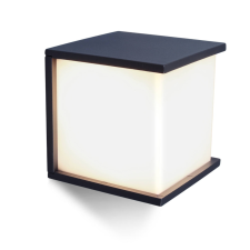 Lutec Boksz Cube Square Kültéri Fali Lámpa 1 Light E27 Dark Grey kültéri világítás