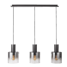 Luxera Moxie fekete-szürke függesztett lámpa (LUX-64414) E27 3 izzós IP20 világítás