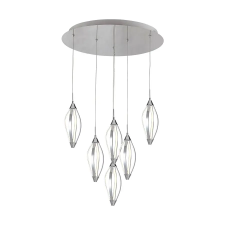 Luxera Sakura króm LED függesztett lámpa (LUX-61305) LED 6 izzós IP20 világítás