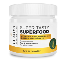 Luxoya Super Tasty Superfood Spirulinát és Zöld Búzafüvet tartalmazó italpor 120 g vitamin és táplálékkiegészítő