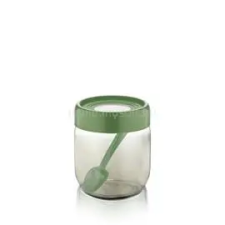 Luxplastic IRIS C-00421 Rainbow zöld üveg tároló 425ml (C-00421) uzsonnás doboz