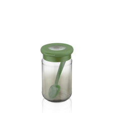 Luxplastic IRIS C-00488 Rainbow zöld üveg tároló kanállal 380ml konyhai eszköz
