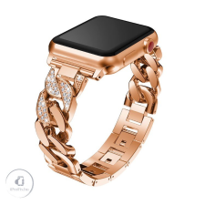 Luxury Apple Watch 42/ 44/ 45/ 49 mm Luxury V3 fém óraszíj rose gold színű okosóra kellék