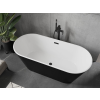 Luxury Flavia szabadon álló fürdökád akril  170 x 75 cm, fehér/fekete,  leeresztö   fekete - 54031708075-B Térben álló kád