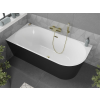 Luxury Mia szabadon álló fürdökád akril   balos 170 x 80 cm, fehér/fekete,  leeresztö arany - 52691708075L-G Térben álló kád