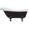 Luxury Retro szabadon álló fürdökád akril  150 x 73 cm, fehér/fekete, láb fekete  - 53251507375-70 Térben álló kád