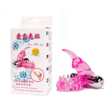 Lybaile Cock Ring With Bullet Vibrator - csiklóizgatós, vibrációs péniszgyűrű (rózsaszín) péniszgyűrű