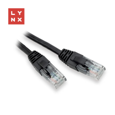 LYNX UTP CAT5E Összekötő Fekete 50cm LX-UTP5E-0050-BLACK kábel és adapter