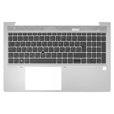  M07491-211 gyári új magyar fekete, háttérvilágításos laptop billentyűzet + ezüst felső fedél laptop alkatrész