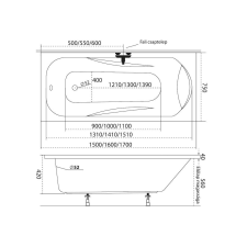  M-Acryl Sortiment egyenes akril kád 170x75 kád, zuhanykabin