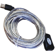 M-CAB 7800075 USB 2.0 hosszabbító kábel 5m - Áttetsző/Ezüst (7800075) kábel és adapter