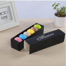  Macaron doboz, kartonpapír, fekete, 6 db-os, 10db sütés és főzés