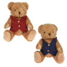  Maci karácsonyi mellénnyel M19cm dekorációs kellék