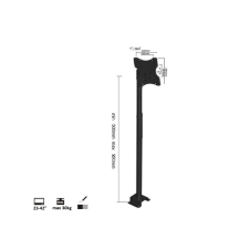 Maclean MC-504b 23"-42" LCD TV/Monitor mennyezeti tartó - Fekete tv állvány és fali konzol