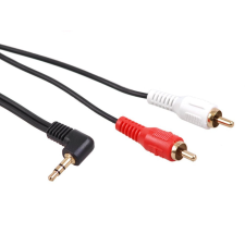 Maclean MCTV-828 3.5mm Jack 90° - 2x RCA (apa - apa) kábel 15m - Fekete kábel és adapter