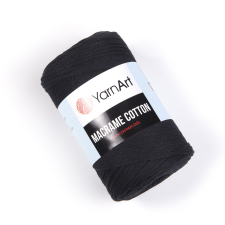  MACRAME COTTON zsinór fonal, 2,5mm - Fekete - 750 rövidáru