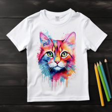  Macska póló (Gyerek)(Színes) gyerek póló
