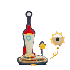  Macskakarcoló oszlop, rakétatervezés, interaktív játék, AMT0321BG, M macskabútor