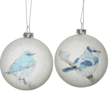  Madár mintás habgöm 8cm karácsonyfadísz