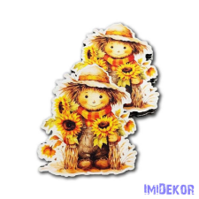  Madárijesztő őszi tábla 5x6cm dekorációs kellék
