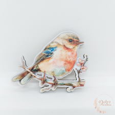 Madárka faágon - fa tábla dekorációs kellék