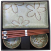MADE IN JAPAN Sushi set virág motívummal világoszöld 6 db