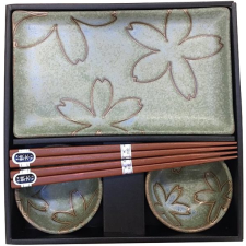 MADE IN JAPAN Sushi set virág motívummal világoszöld 6 db konyhai eszköz