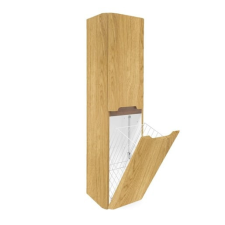  Magas fürdőszobai szekrény szennyeskosárral SAT Fusion 40x149x33 cm tölgy mézes matrac SATFUSIONV40DMK fürdőszoba bútor