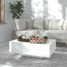  magasfényű fehér forgácslap dohányzóasztal 85 x 55 x 31 cm bútor