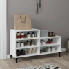  Magasfényű fehér szerelt fa cipősszekrény 102x36x60 cm