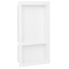  magasfényű fehér zuhanyfal-mélyedés 2 rekesszel 41 x 69 x 9 cm kád, zuhanykabin