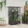  Magasított Ágy Trellis-szel és Tetővel Barna 124 x 40 x 127 cm