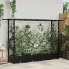  Magasított Ágy Trellis-szel és Tetővel Fekete 203 x 40 x 121 cm