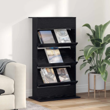 Magazin állvány polcokkal Fekete tölgy 70 x 41 x 126 cm Faanyag bútor