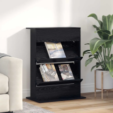  Magazin állvány polcokkal Fekete tölgy 70 x 41 x 96 cm Faanyag bútor