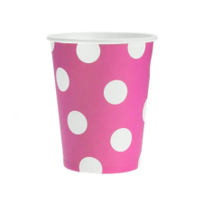  Magenta Polka Dots papír pohár 6 db-os 270 ml party kellék