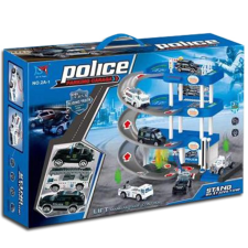 Magic Toys 3-emeletes parkolóház rendőrautókkal, fénnyel és hanggal autópálya és játékautó