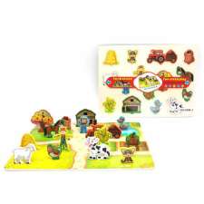 Magic Toys A farm állatai fa kétoldalú forma puzzle puzzle, kirakós