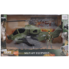 Magic Toys Army katonai helikopter figurával autópálya és játékautó