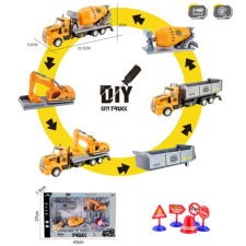 Magic Toys City Truck Átalakítható építőipari teherautó jelzőtáblákkal 1/48 autópálya és játékautó