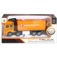 Magic Toys City Truck: Négytengelyes fém teherautó modell tartályos felépítménnyel - fénnyel és hanggal autópálya és játékautó