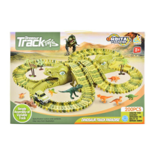 Magic Toys Dinópark játékszett kisautóval, dinoszauruszokkal 200db-os autópálya és játékautó