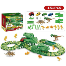 Magic Toys Dinoszaurusz kalandpark autópálya szett 151db-os autópálya és játékautó