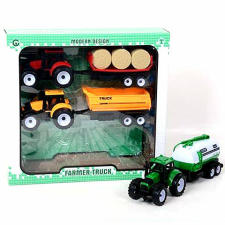 Magic Toys Farm traktor pótkocsival 3 db-os szett autópálya és játékautó
