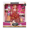 Magic Toys Fashion Girl: Baba és gyermek baba szett kerékpárral és kiegészítőkkel 28cm-es