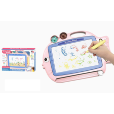 Magic Toys Halacska formájú rózsaszín mágneses rajztábla nyomdákkal kreatív és készségfejlesztő