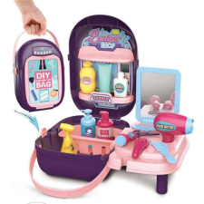 Magic Toys Hordozható 25 db-os fodrász szett lila táskában szépségszalon