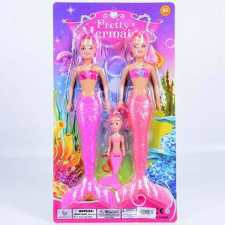 Magic Toys Két Sellő egy kis hableánnyal játékbaba felszerelés