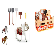 Magic Toys Lovas játékszett nyereggel és szerszámokkal 16cm többféle változatban játékfigura