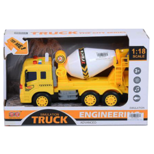 Magic Toys Mixer betonkeverő teherautó 1:18-as méretarányban fény és hang effektekkel autópálya és játékautó